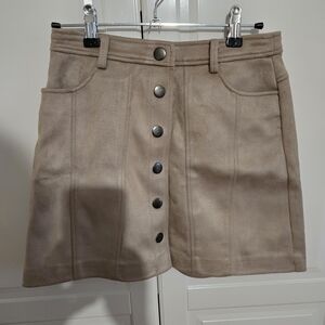 Zara Beige Mini Skirt with Buttons